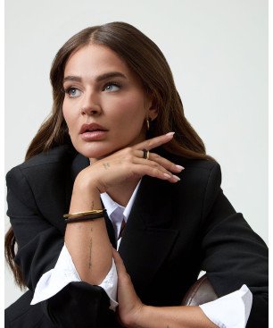 Anillo Doble VICEROY Para Mujer TALLA 14 (17,19mm) - Acero IP Dorado y Negro Sra Fashion - 14347A01410