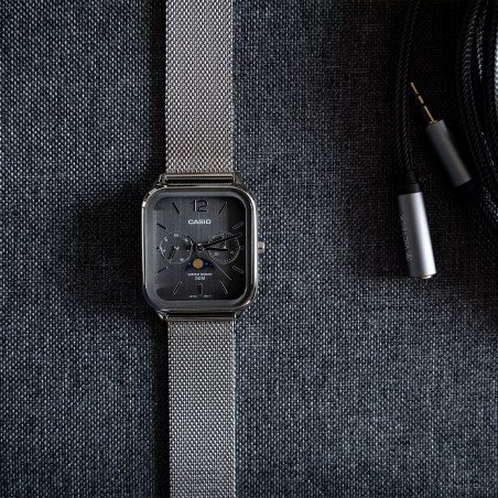 Reloj CASIO MTP-M305M-8AVER Fase Lunar Hombre MTP-M305 Series con correa de malla GRIS