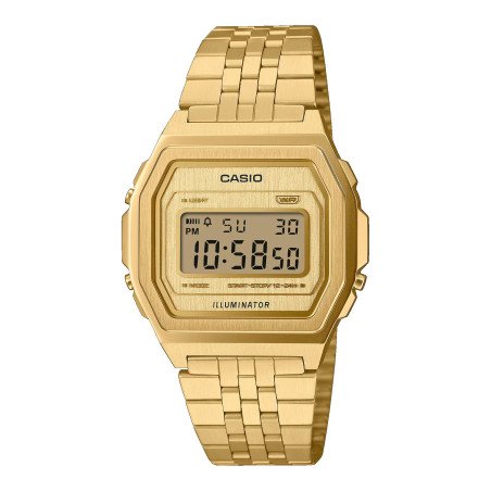 Reloj CASIO Digital Unisex Dorado Iconic Series Acero Inoxidable A1000G-9EF