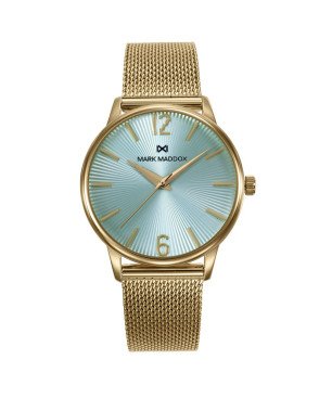 Reloj MARK MADDOX Para Mujer - Brazalete Acero IP Dorado con Malla Milanesa y Esfera Azul - MM1030-65
