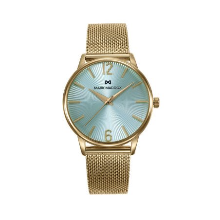 Reloj MARK MADDOX Para Mujer - Brazalete Acero IP Dorado con Malla Milanesa y Esfera Azul - MM1030-65