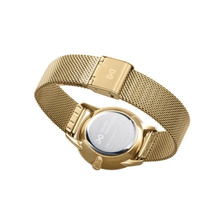 Reloj MARK MADDOX Para Mujer - Brazalete Acero IP Dorado con Malla Milanesa y Esfera Azul - MM1030-65