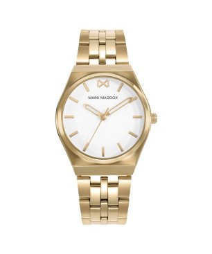 Reloj MARK MADDOX Para Mujer - Brazalete y Caja Acero IP Dorado con Esfera Blanca 5 ATM - MM0141-07