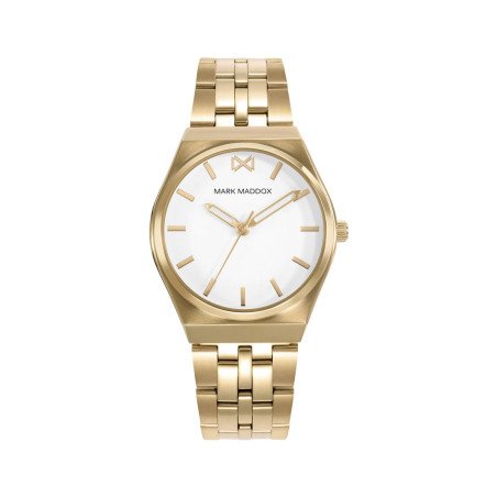 Reloj MARK MADDOX Para Mujer - Brazalete y Caja Acero IP Dorado con Esfera Blanca 5 ATM - MM0141-07