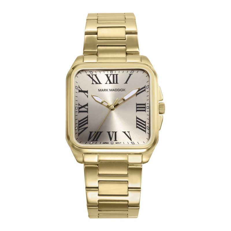 Reloj MARK MADDOX Alfama Hombre - Brazalete Acero IP Dorado con Esfera Oro - Números Romanos | 3 ATM | HM0153-22 Reloj MARK MADDOX Alfama Hombre - Brazalete Acero IP Dorado con Esfera Oro - Números Romanos | 3 ATM | HM0153-22