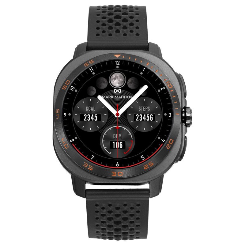 Smartwatch MARK MADDOX Unisex - Caja de Metal con Correa de Silicona Negra - HS2008-50
