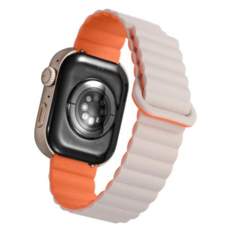 Smartwatch MARK MADDOX Unisex - Caja de Metal con Correa de Silicona Blanca/Naranja - HS2007-10