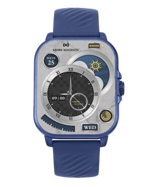 Smartwatch MARK MADDOX Unisex - Caja de Policarbonato Azul con Correa de Silicona Azul - HS2005-30