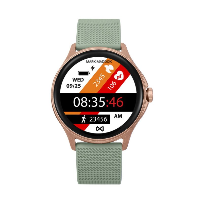 Smartwatch MARK MADDOX Unisex - Caja de Policarbonato Rosa con Correa de Silicona Verde- HS2006-70