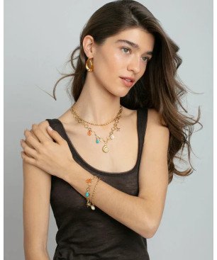 Pendientes VICEROY 75400E01012 Gota Acero IP Dorado Aro Abierto Mujer