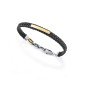 Pulsera VICEROY Para Hombre - Acero Bicolor IP Dorado con Placa Central y Piel Trenzada Negra | 14332P01012 Pulsera VICEROY Para Hombre - Acero Bicolor IP Dorado con Placa Central y Piel Trenzada Negra | 14332P01012