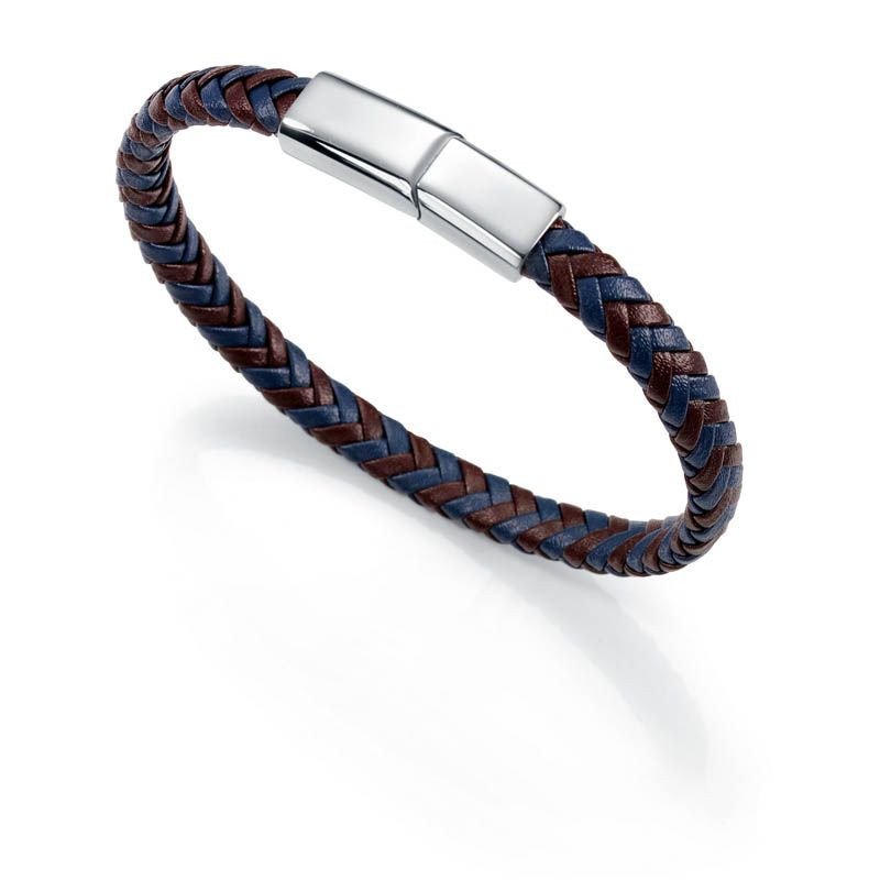 Pulsera VICEROY Para Hombre - Acero y Piel Trenzada Marrón y Azul Sr Fashion - 6373P09013 Pulsera VICEROY Para Hombre - Acero y Piel Trenzada Marrón y Azul Sr Fashion - 6373P09013
