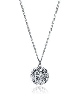 Collar VICEROY Para Hombre - Cadena de Acero con Colgante Redondo Tallado - 14214C01000