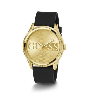 Reloj GUESS Para Hombre REPUTATION - Correa de Silicona Negra con Caja y Esfera de Acero Dorado - GW0726G2
