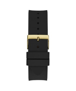 Reloj GUESS Para Hombre REPUTATION - Correa de Silicona Negra con Caja y Esfera de Acero Dorado - GW0726G2