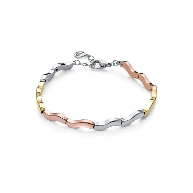 Pulsera VICEROY ONDAS Plateado Dorado y Rosa Mujer 75364P01019 Pulsera VICEROY ONDAS Plateado Dorado y Rosa Mujer 75364P01019