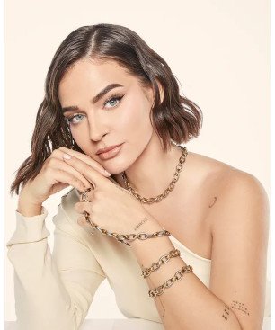 Collar VICEROY colección Laura Escanes, de acero bicolor con eslabones e Ip dorado, de mujer 40 +5 cm extensión. 75363C01019