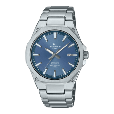 Reloj Casio EDIFICE Para Hombre - Analógico de 3 Manecillas Acero con Bisel Octogonal y Esfera Azul - EFR-S108D-2AVUEF