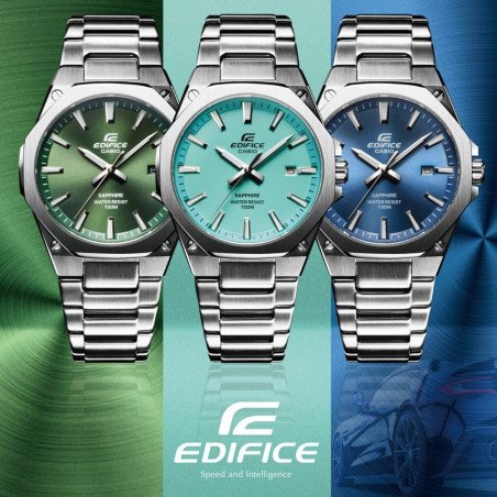 Reloj Casio EDIFICE Para Hombre - Analógico de 3 Manecillas Acero con Bisel Octogonal y Esfera Azul - EFR-S108D-2AVUEF