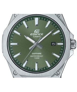 Reloj Casio EDIFICE Para Hombre - Analógico de 3 Manecillas Acero con Bisel Octogonal y Esfera Verde - EFR-S108D-3AVUEF