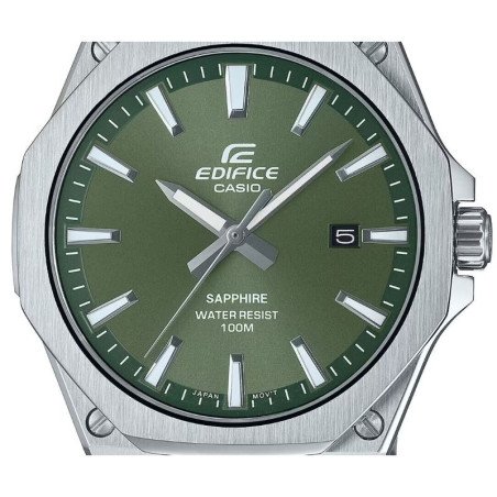 Reloj Casio EDIFICE Para Hombre - Analógico de 3 Manecillas Acero con Bisel Octogonal y Esfera Verde - EFR-S108D-3AVUEF