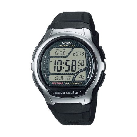 Reloj CASIO Unisex - Digital Radiocontrolado Resistente al Agua (50m) Correa de Resina Negra -  WV-58R-1AEF