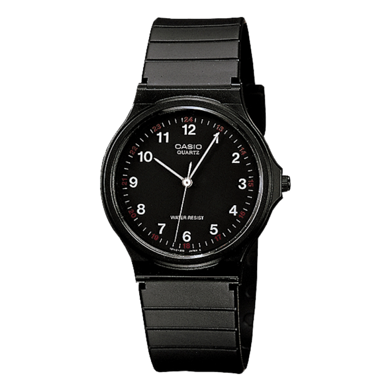 Reloj CASIO Unisex Analógico - Timeless Collection "Estándar" Correa Negra con Esfera Negra - MQ-24-1BLLEG