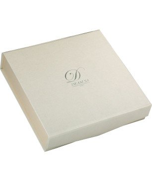 Concha Bautismal de Cristal con Efecto Nácar – Personalizable con Nombre y Fecha | Aplique Plata Bilaminada Liso Greca 09314-4S