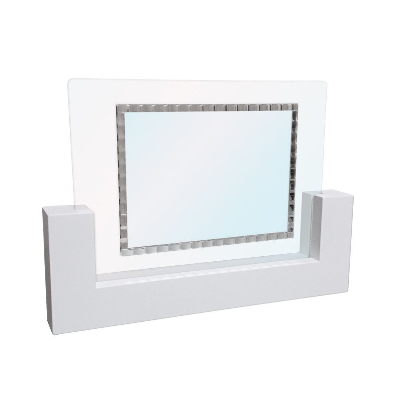 Placa de Aluminio con Soporte de Madera Blanca (27x19cm) y Cristal – Incluye Estuche | 12975-E Placa de Aluminio con Soporte de Madera Blanca (27x19cm) y Cristal – Incluye Estuche | 12975-E