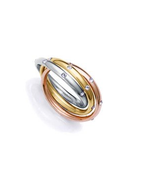 Anillo VICEROY Tres anillos de mujer enlazados de acero en tres tonos | Talla 18 (18,46mm) 14192A01819