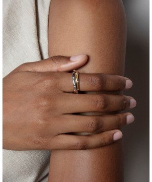 Anillo VICEROY Tres anillos de mujer enlazados de acero en tres tonos | Talla 14 (17,83mm) 14192A01419