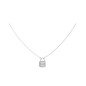 Collar GUESS My Secret Para Mujer - Cadena de Acero con Colgante Candado Plateado Cubierto de Pedrería | JUBN05417JWRHT-U