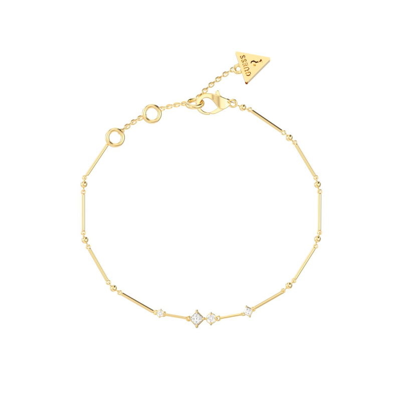 Pulsera GUESS Galaxy Para Mujer - Cadena Tubular con Piedras Decorativas y Acero e IP Dorado | JUBB05560JWYGS