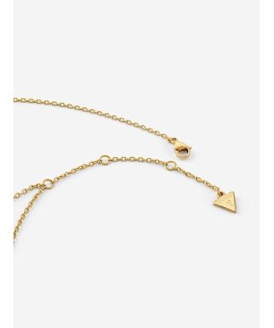 Collar GUESS G Crystal Para Mujer - Doble Cadena de Acero e IP Dorado con Colgante G Acero y Madreperla | JUBN05437JWYGT-U