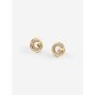Pendientes GUESS G Crystal Para Mujer - Botones de Acero IP Dorado y Piedras con G Sobre Fondo de Madreperla | JUBE05440JWYGT-U