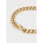 Pulsera GUESS Rebel Moon - Cadena de Eslabones Acero e IP Dorado y Placa Central con Flor de Lis sobre Negro  | JUMB05066JWYGBKS