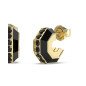 Pendientes GUESS Exagon Para Hombre - Mini aros de Acero IP Dorado y Lacado en Negro con Forma Hexagonal | JUME05088JWYGT-U