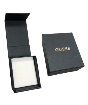 Pendientes GUESS Exagon Para Hombre - Mini aros de Acero Plateado y Lacado en Negro con Forma Hexagonal | JUME05088JWSTT-U