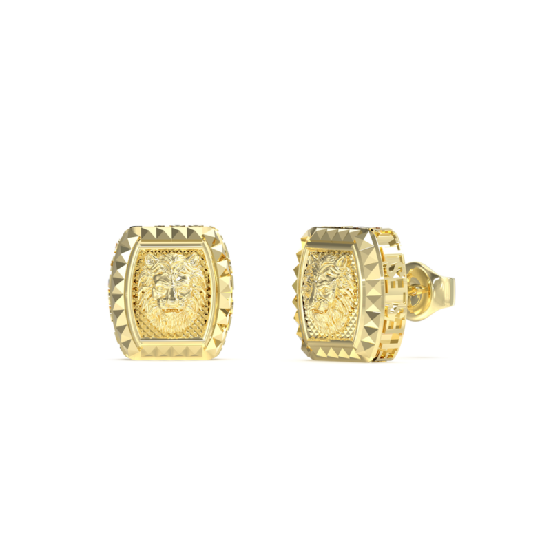 Pendientes GUESS Lion King Para Hombre - Acero IP Dorado con Cabeza de León en Relieve | JUME05010JWYGT-U Pendientes GUESS Lion King Para Hombre - Acero IP Dorado con Cabeza de León en Relieve | JUME05010JWYGT-U