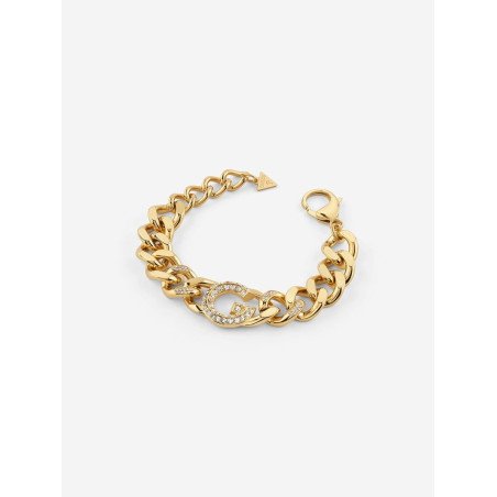 Pulsera GUESS G Crystal Para Mujer - Cadena Gruesa de Acero IP Dorado con G Cubierta de Pedrería | JUBB05433JWYGS