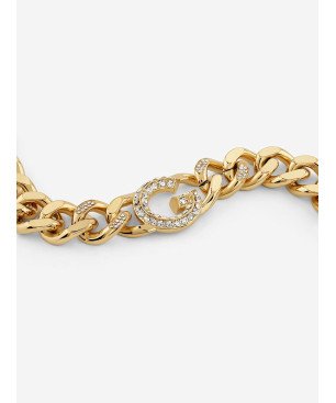 Pulsera GUESS G Crystal Para Mujer - Cadena Gruesa de Acero IP Dorado con G Cubierta de Pedrería | JUBB05433JWYGS
