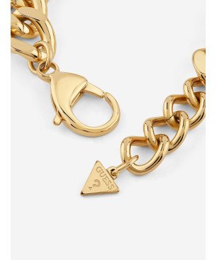 Pulsera GUESS G Crystal Para Mujer - Cadena Gruesa de Acero IP Dorado con G Cubierta de Pedrería | JUBB05433JWYGS