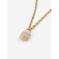Collar GUESS My Secret Para Mujer - Cadena de Eslabones Acero IP Dorado y Candado Cubierto con Pedrería | JUBN05415JWYGT-U