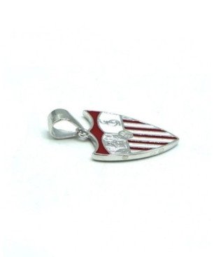 Charm Escudo Sevilla F. C - Colgante Oficial Plata de Ley Esmaltado a Color | CJ4003A