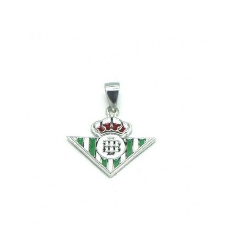 Charm Escudo Real Betis Balompié - Colgante Oficial Plata de Ley Esmaltado a Color | CJ4005A
