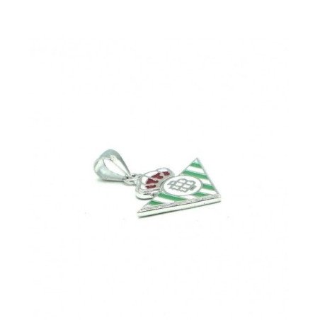 Charm Escudo Real Betis Balompié - Colgante Oficial Plata de Ley Esmaltado a Color | CJ4005A