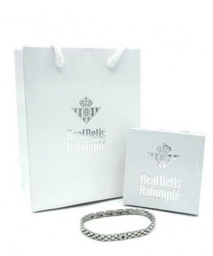 Pulsera Real Betis Balompié - Eslabones de Acero con Escudo Grabado en el Centro | CJ5018A