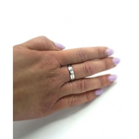 Anillo Sevilla F. C. Oficial - Talla 18 - Plata de Ley con Grabado Escudo y Frase "Nunca te Rindas" | CJ7003A18