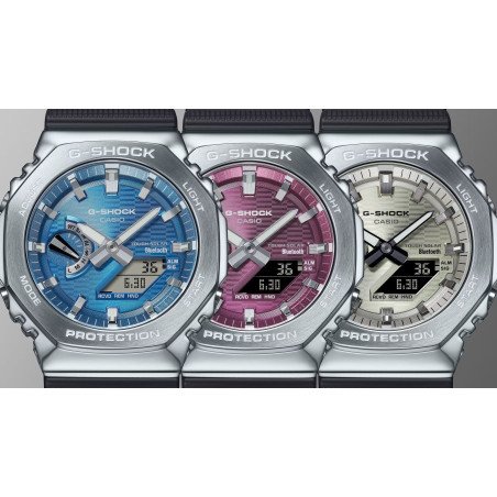 Reloj G-SHOCK Unisex – Metal Premium, Bluetooth® y Tough Solar | 20 BAR | Correa Bio-Resina GBM-2100A-2BER