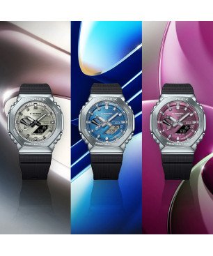 Reloj G-SHOCK Unisex – Metal Premium, Bluetooth® y Tough Solar | 20 BAR | Correa Bio-Resina GBM-2100A-4BER